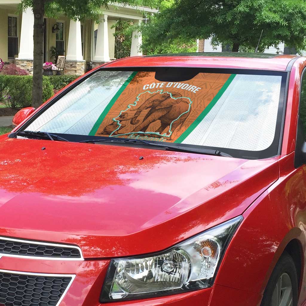 Ivory Coast Football Auto Sun Shade 2026 Cote d'Ivoire Les Elephants Orange Version - African Pride