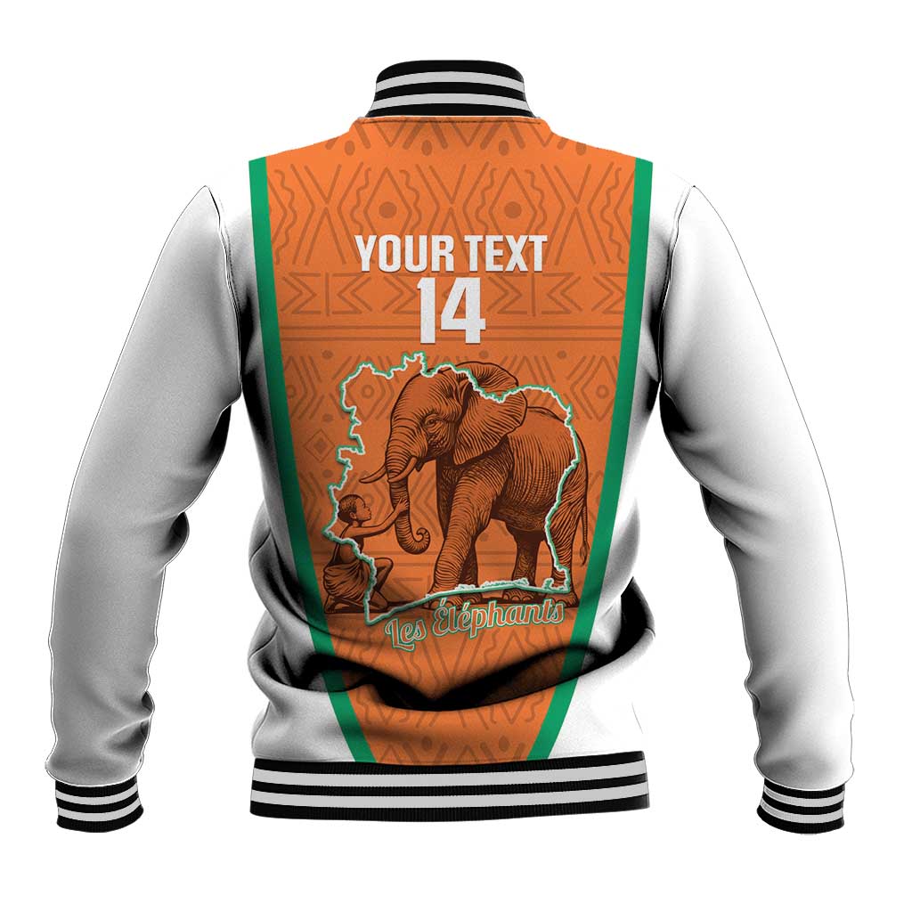 Custom Ivory Coast Football Baseball Jacket 2026 Cote d'Ivoire Les Elephants Orange Version - African Pride