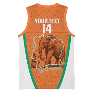 Custom Ivory Coast Football Basketball Jersey 2026 Cote d'Ivoire Les Elephants Orange Version - African Pride