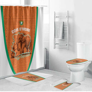 Ivory Coast Football Bathroom Set 2026 Cote d'Ivoire Les Elephants Orange Version - African Pride
