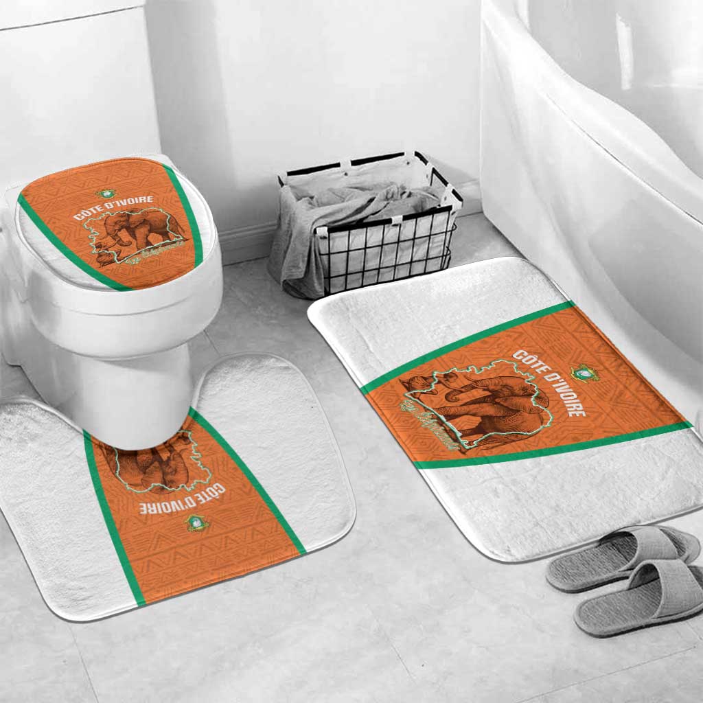 Ivory Coast Football Bathroom Set 2026 Cote d'Ivoire Les Elephants Orange Version - African Pride