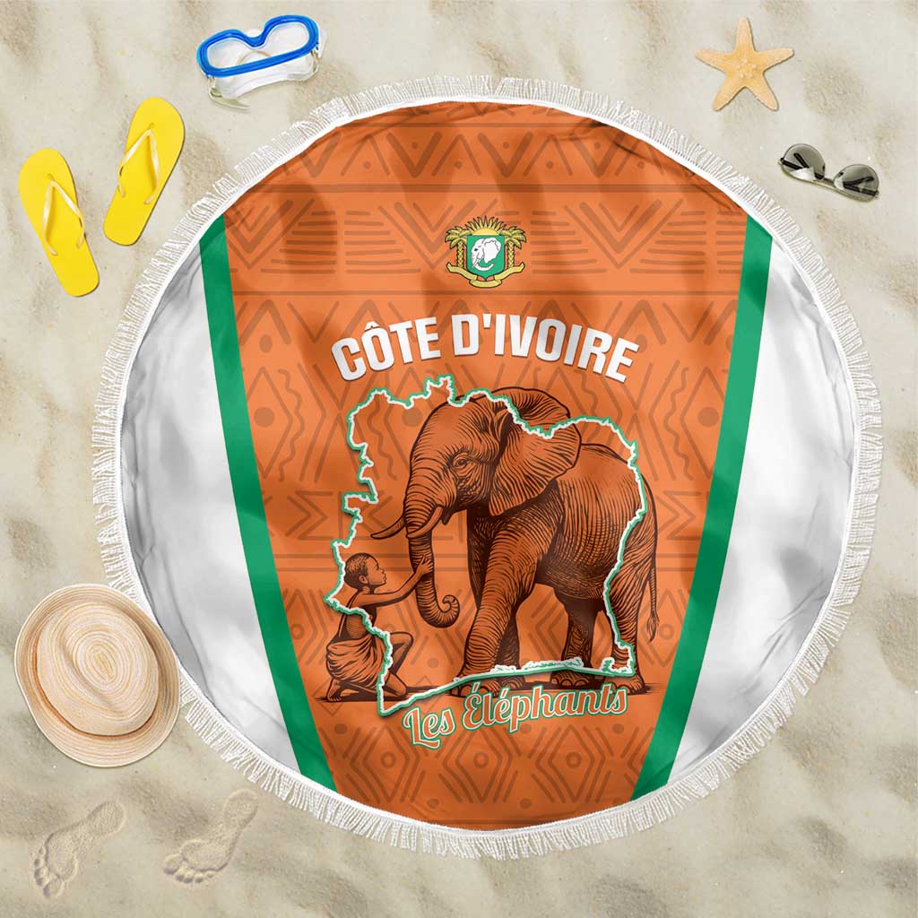 Ivory Coast Football Beach Blanket 2026 Cote d'Ivoire Les Elephants Orange Version - African Pride
