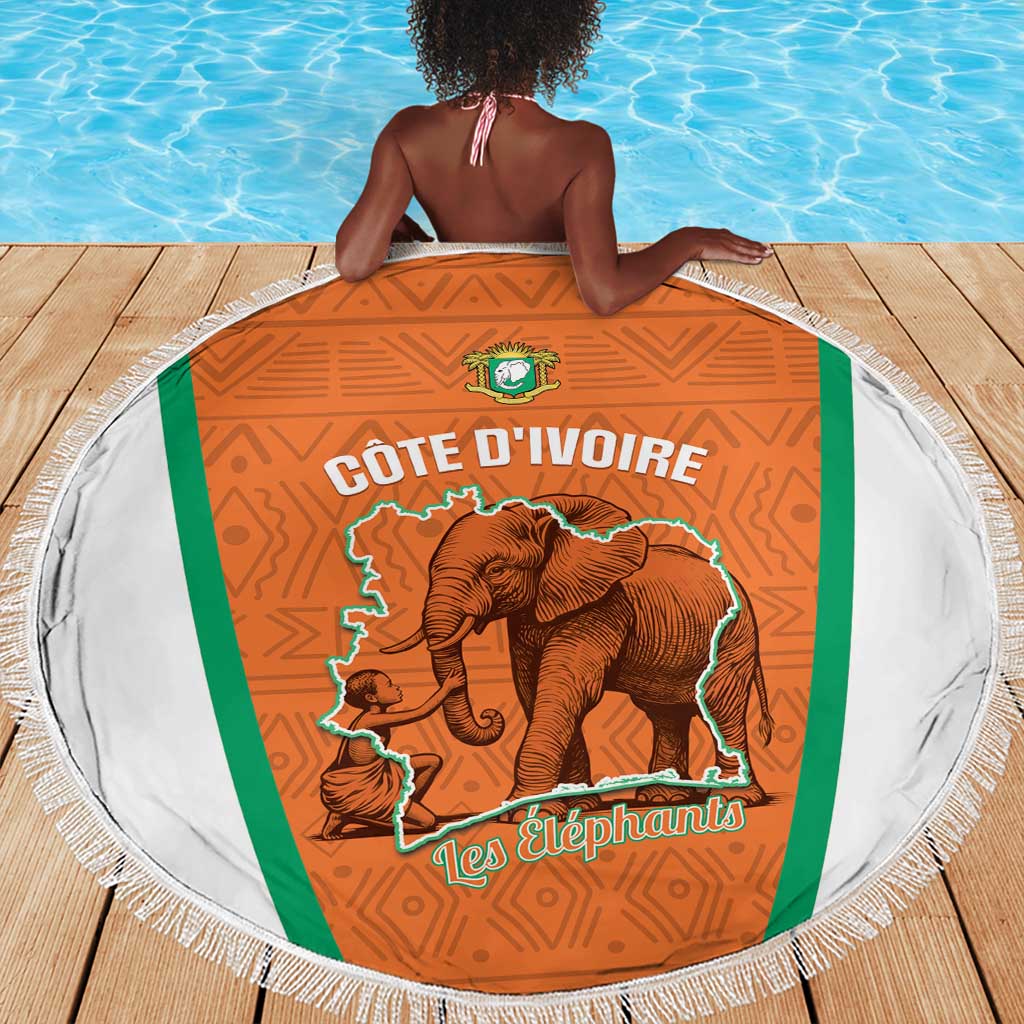 Ivory Coast Football Beach Blanket 2026 Cote d'Ivoire Les Elephants Orange Version - African Pride