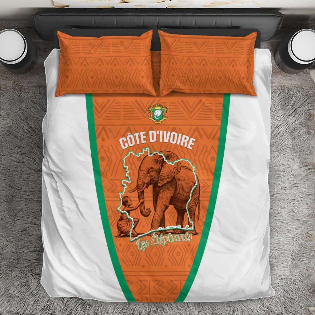 Ivory Coast Football Bedding Set 2026 Cote d'Ivoire Les Elephants Orange Version - African Pride