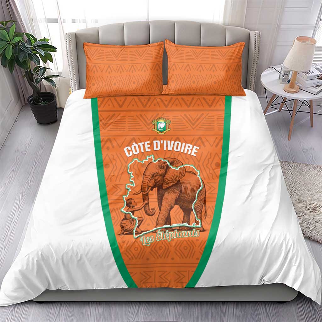 Ivory Coast Football Bedding Set 2026 Cote d'Ivoire Les Elephants Orange Version - African Pride