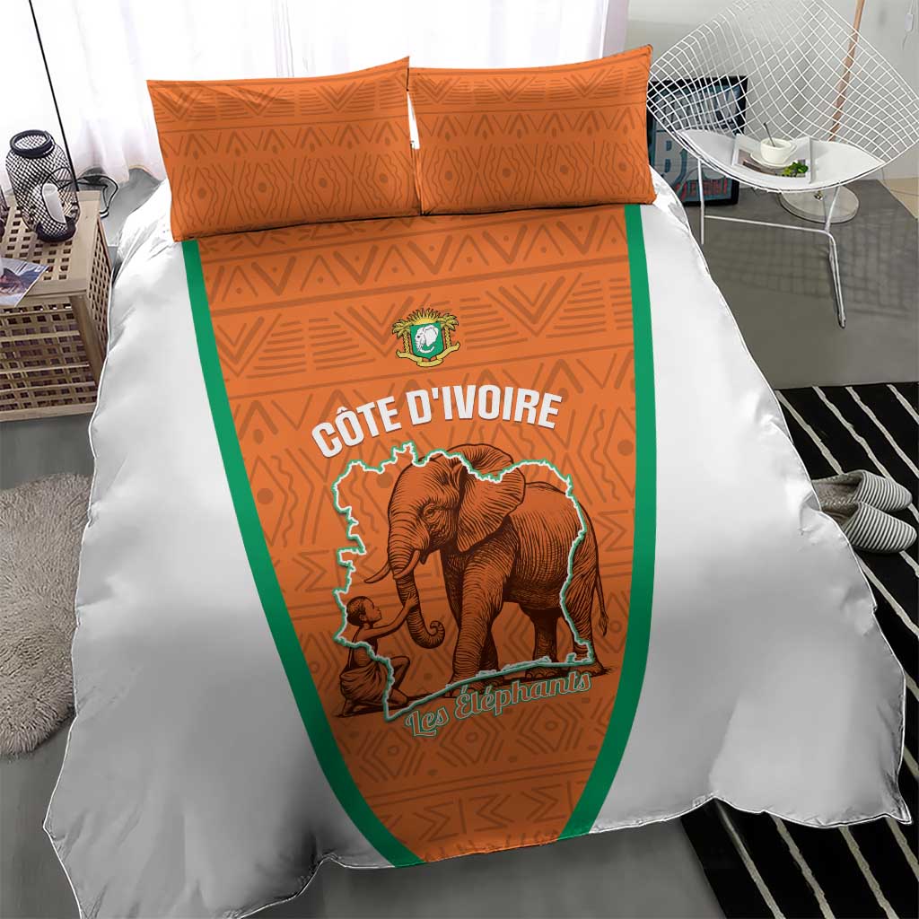 Ivory Coast Football Bedding Set 2026 Cote d'Ivoire Les Elephants Orange Version - African Pride
