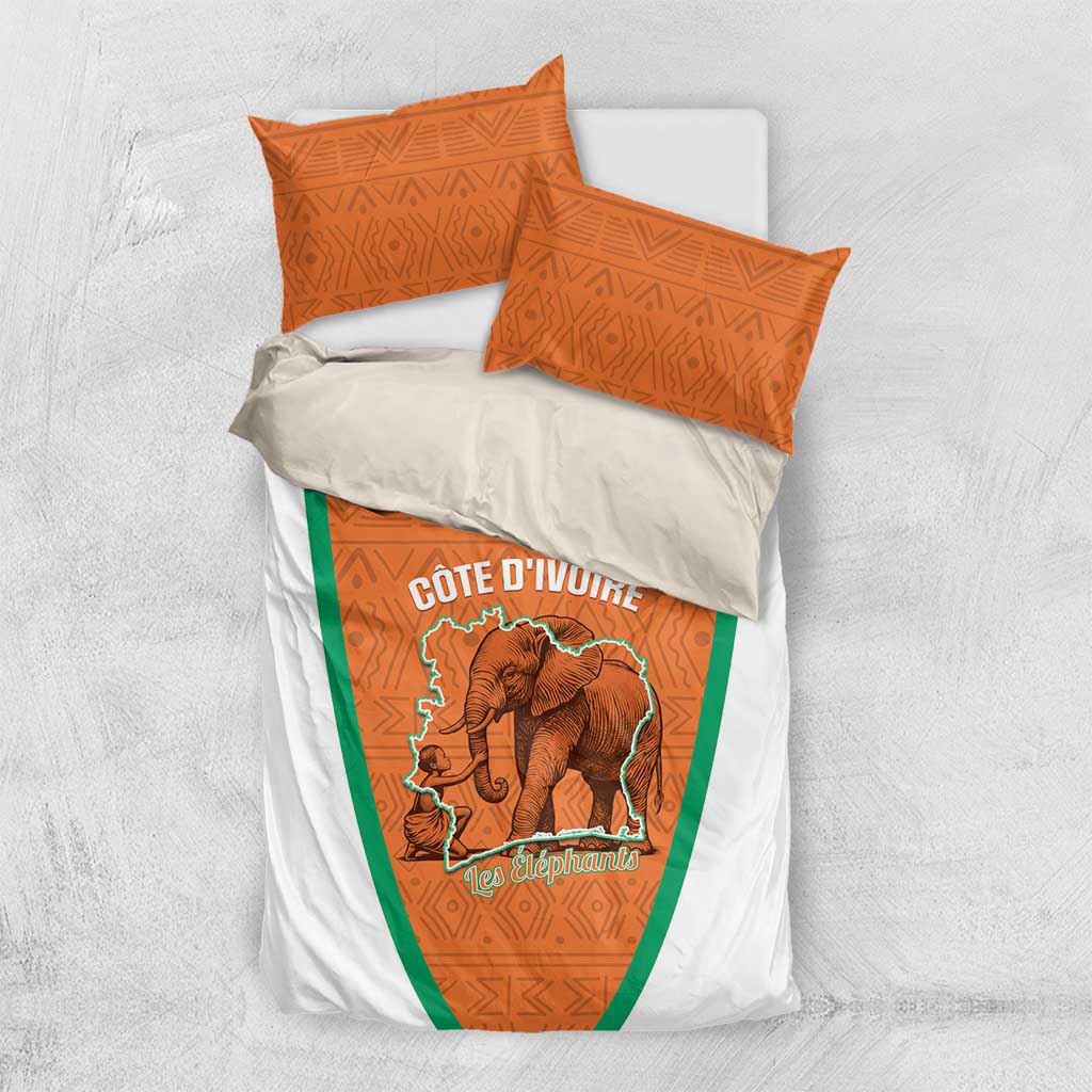 Ivory Coast Football Bedding Set 2026 Cote d'Ivoire Les Elephants Orange Version - African Pride
