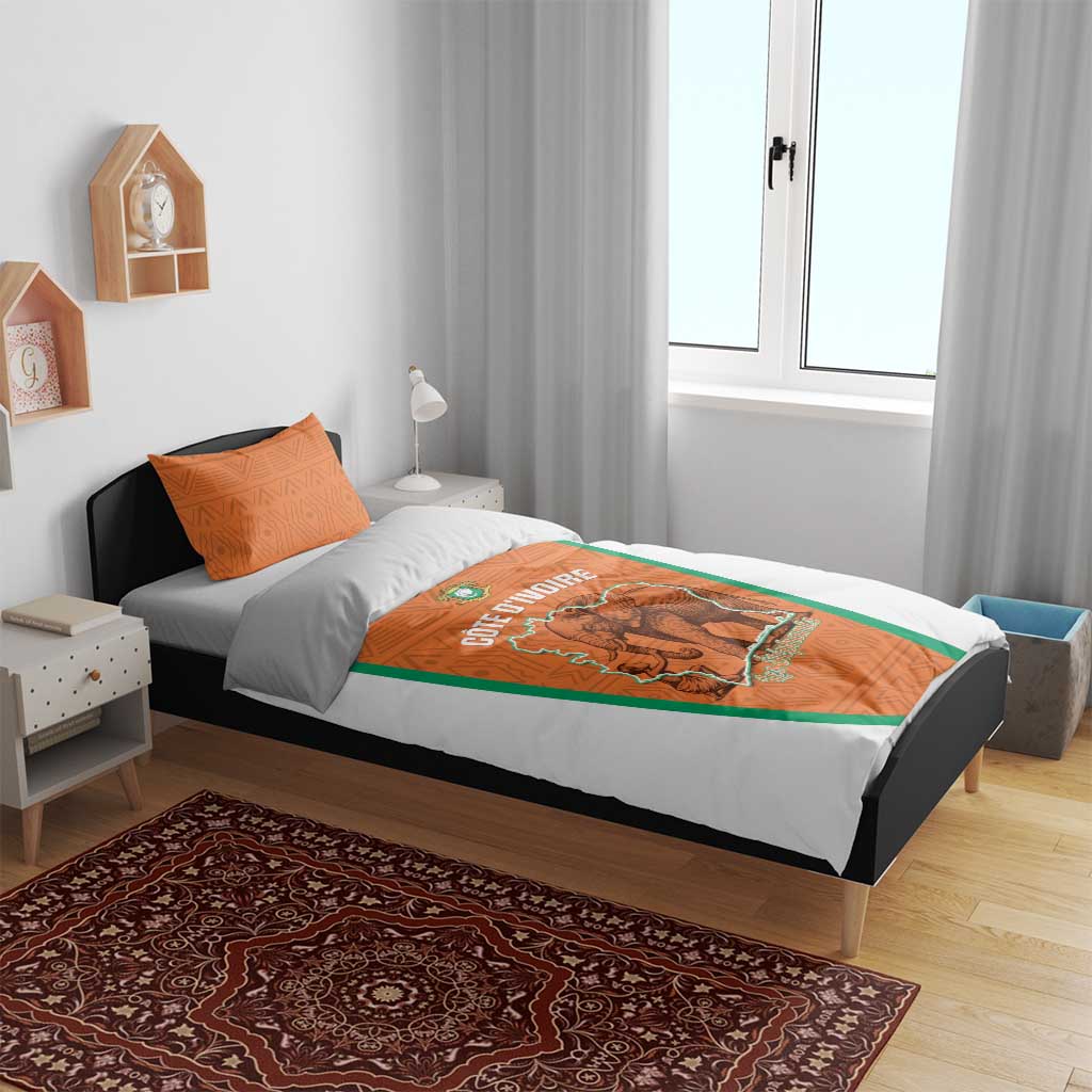 Ivory Coast Football Bedding Set 2026 Cote d'Ivoire Les Elephants Orange Version - African Pride