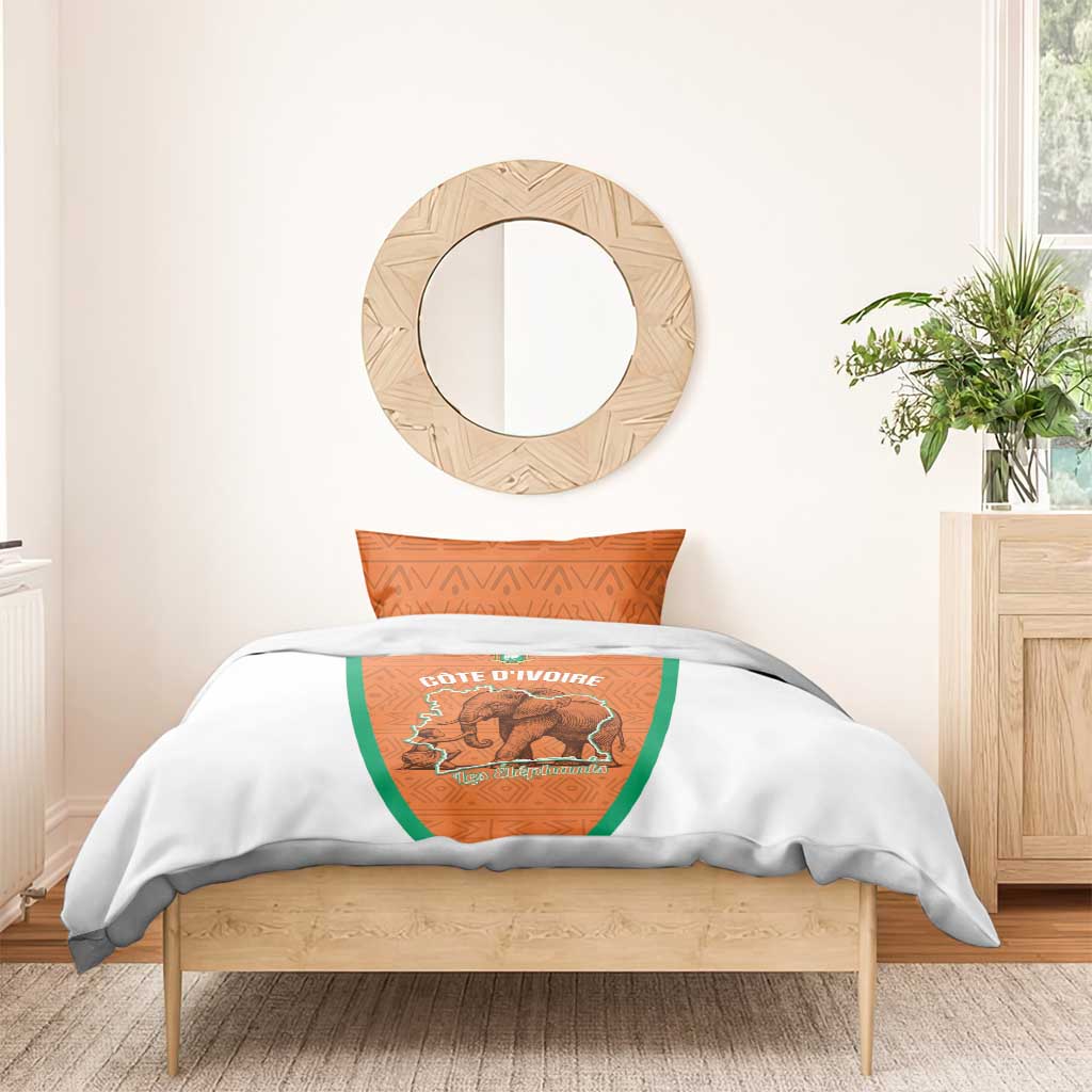 Ivory Coast Football Bedding Set 2026 Cote d'Ivoire Les Elephants Orange Version - African Pride