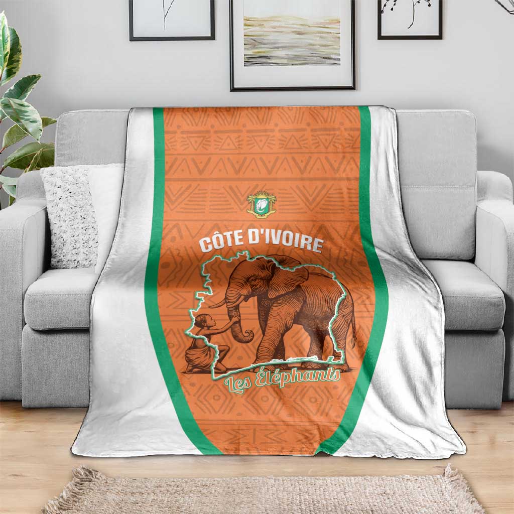 Ivory Coast Football Blanket 2026 Cote d'Ivoire Les Elephants Orange Version - African Pride