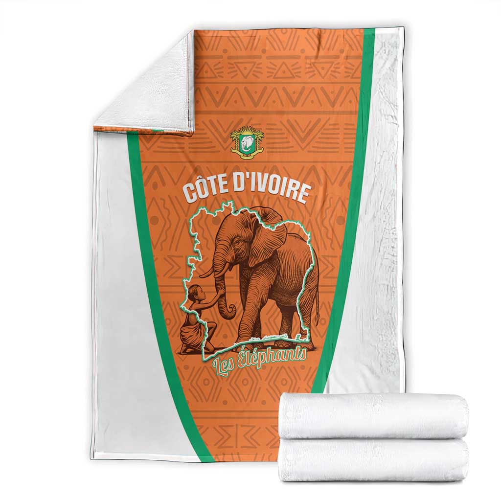 Ivory Coast Football Blanket 2026 Cote d'Ivoire Les Elephants Orange Version - African Pride
