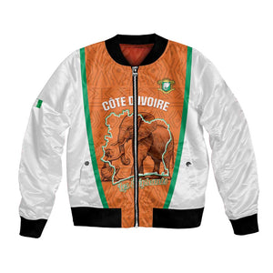 Custom Ivory Coast Football Bomber Jacket 2026 Cote d'Ivoire Les Elephants Orange Version - African Pride