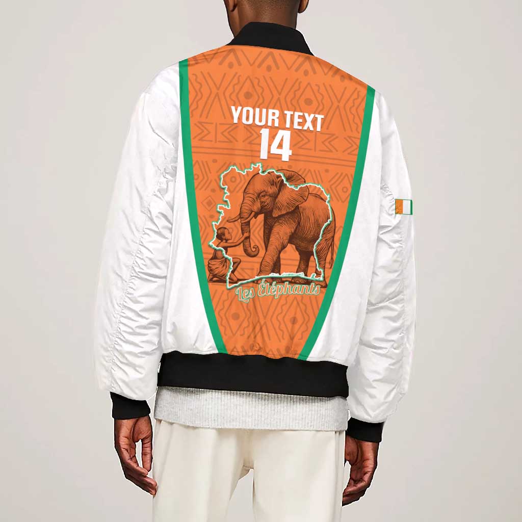 Custom Ivory Coast Football Bomber Jacket 2026 Cote d'Ivoire Les Elephants Orange Version - African Pride