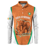 Custom Ivory Coast Football Button Sweatshirt 2026 Cote d'Ivoire Les Elephants Orange Version