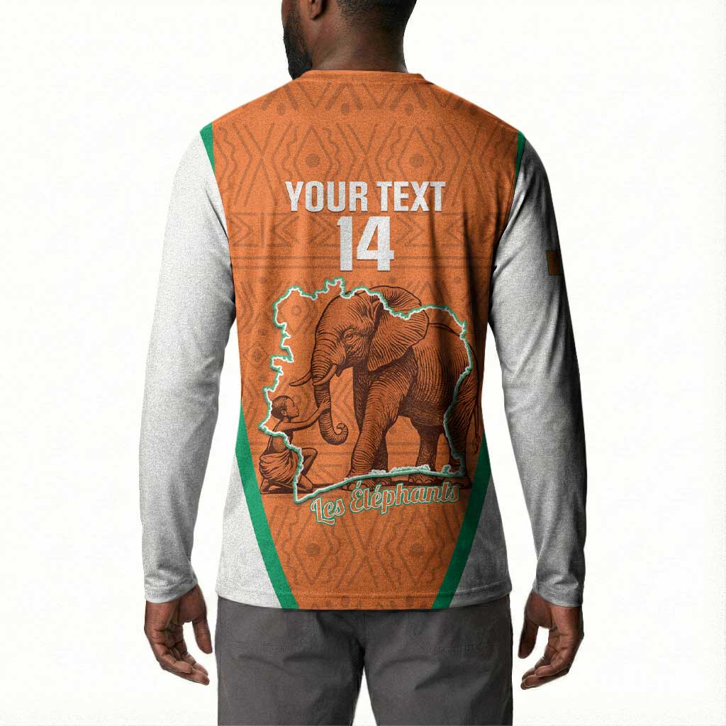 Custom Ivory Coast Football Button Sweatshirt 2026 Cote d'Ivoire Les Elephants Orange Version