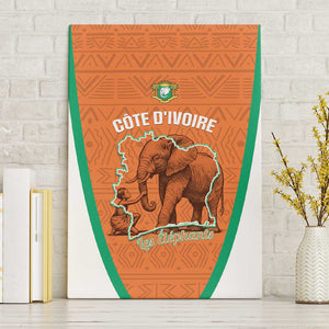 Ivory Coast Football Canvas Wall Art 2026 Cote d'Ivoire Les Elephants Orange Version - African Pride