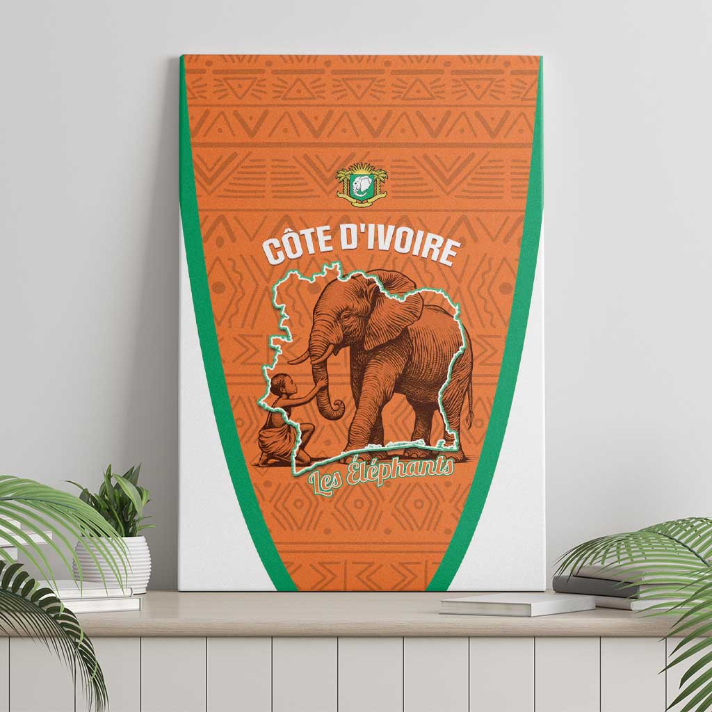 Ivory Coast Football Canvas Wall Art 2026 Cote d'Ivoire Les Elephants Orange Version - African Pride