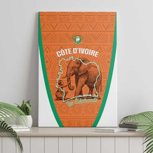 Ivory Coast Football Canvas Wall Art 2026 Cote d'Ivoire Les Elephants Orange Version - African Pride