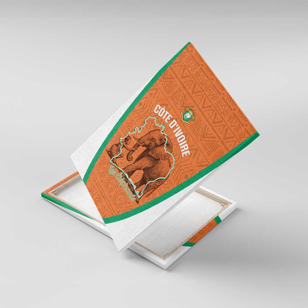 Ivory Coast Football Canvas Wall Art 2026 Cote d'Ivoire Les Elephants Orange Version - African Pride