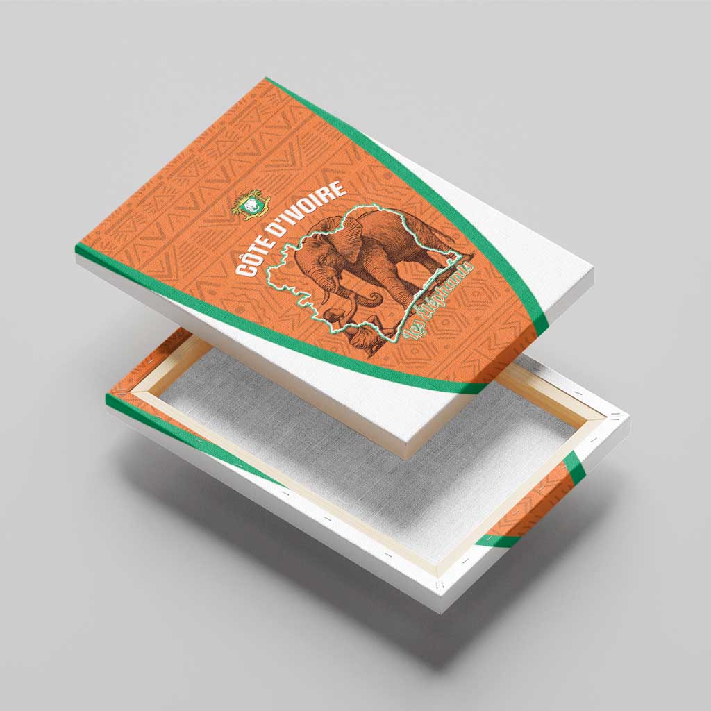 Ivory Coast Football Canvas Wall Art 2026 Cote d'Ivoire Les Elephants Orange Version - African Pride