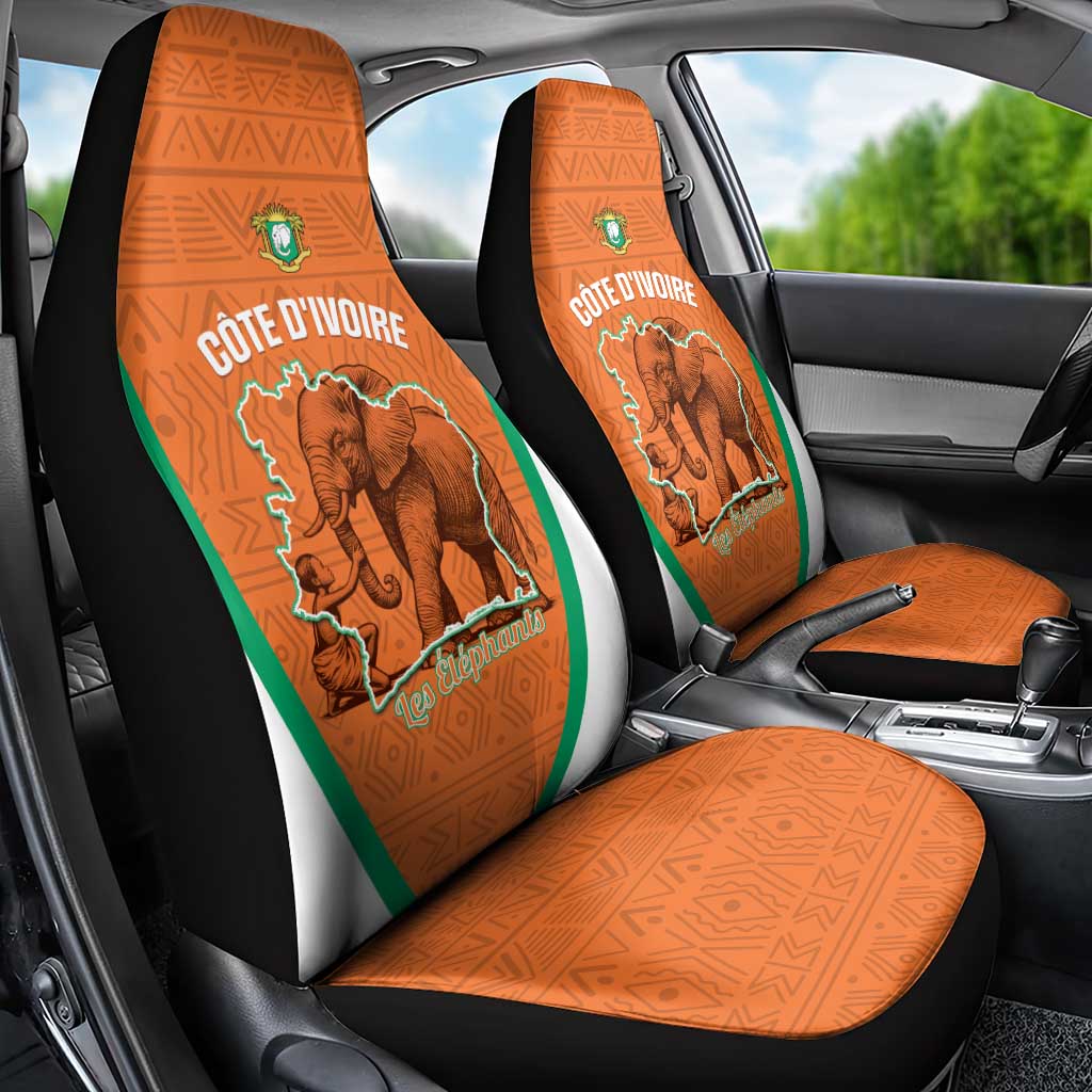 Ivory Coast Football Car Seat Cover 2026 Cote d'Ivoire Les Elephants Orange Version - African Pride