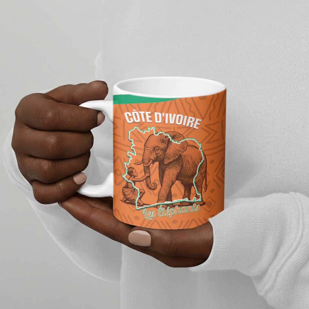 Custom Ivory Coast Football Ceramic Mug 2026 Cote d'Ivoire Les Elephants Orange Version - African Pride