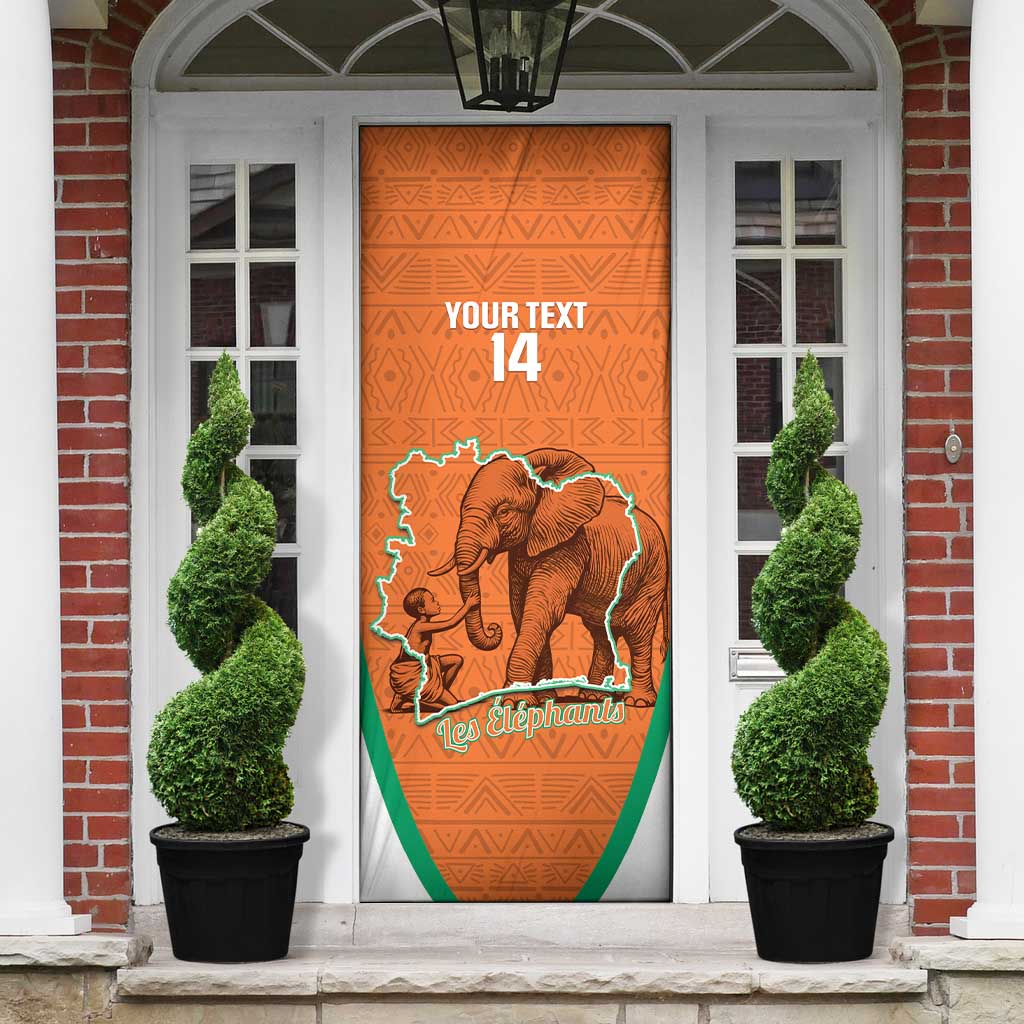 Custom Ivory Coast Football Door Cover 2026 Cote d'Ivoire Les Elephants Orange Version - African Pride