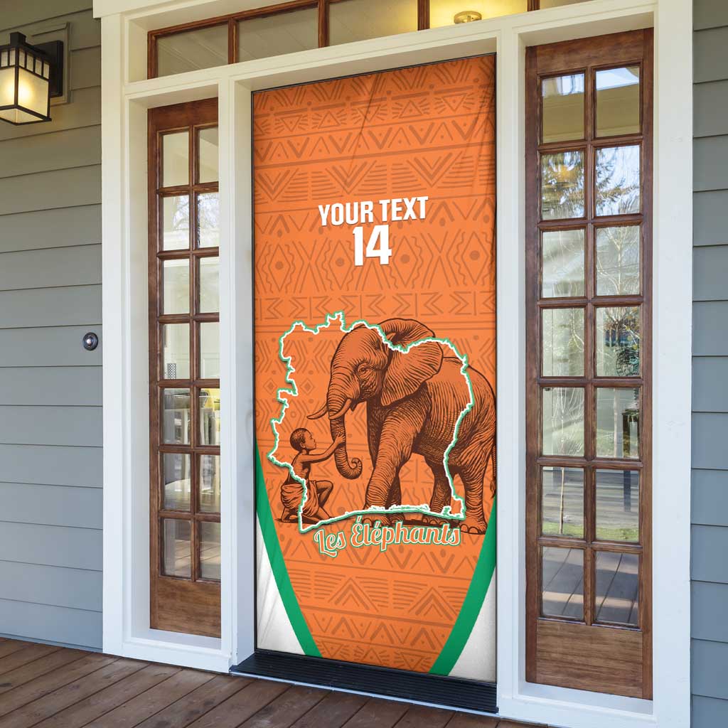 Custom Ivory Coast Football Door Cover 2026 Cote d'Ivoire Les Elephants Orange Version - African Pride