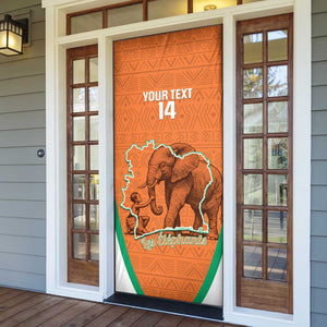 Custom Ivory Coast Football Door Cover 2026 Cote d'Ivoire Les Elephants Orange Version - African Pride