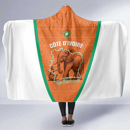 Ivory Coast Football Hooded Blanket 2026 Cote d'Ivoire Les Elephants Orange Version - African Pride