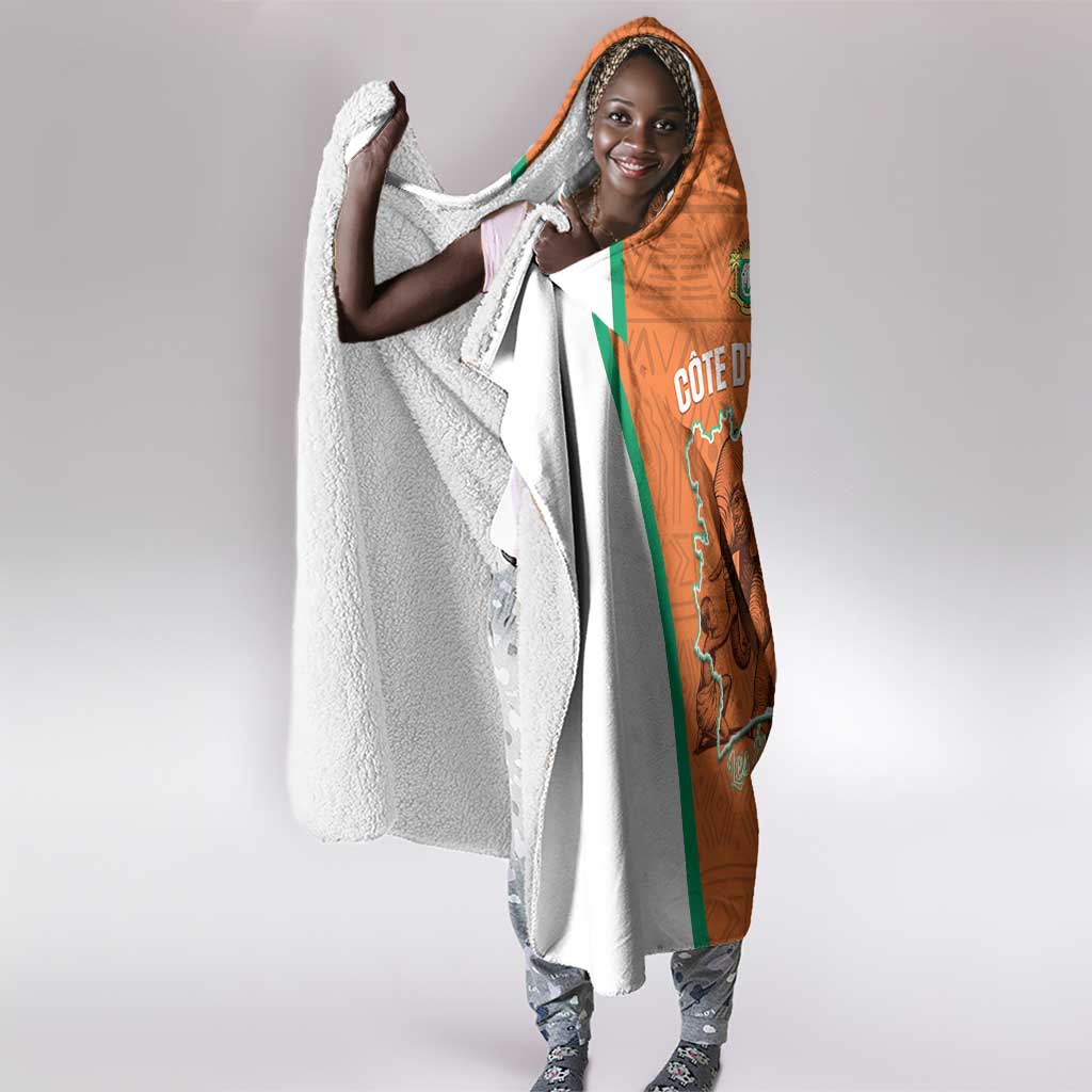 Ivory Coast Football Hooded Blanket 2026 Cote d'Ivoire Les Elephants Orange Version - African Pride