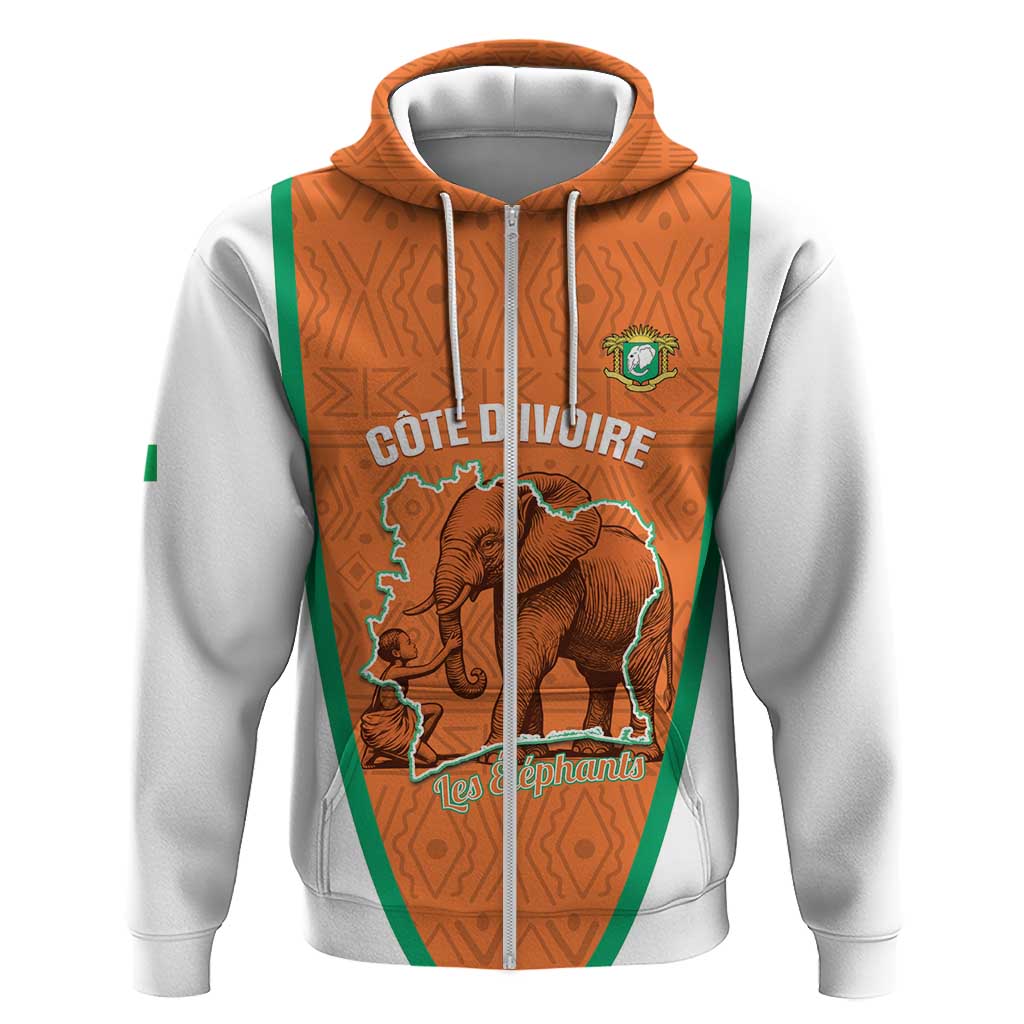 Custom Ivory Coast Football Hoodie 2026 Cote d'Ivoire Les Elephants Orange Version - African Pride