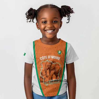 Custom Ivory Coast Football Kid T shirt 2026 Cote d'Ivoire Les Elephants Orange Version LT14