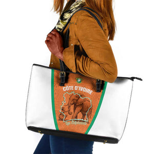 Ivory Coast Football Leather Tote Bag 2026 Cote d'Ivoire Les Elephants Orange Version - African Pride