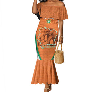 Custom Ivory Coast Football Mermaid Dress 2026 Cote d'Ivoire Les Elephants Orange Version LT14