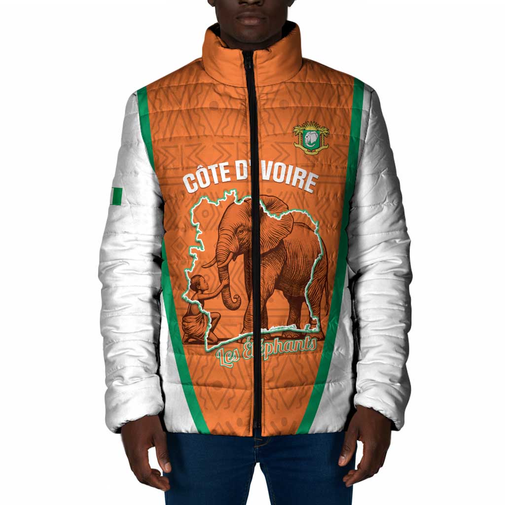 Custom Ivory Coast Football Padded Jacket 2026 Cote d'Ivoire Les Elephants Orange Version - African Pride