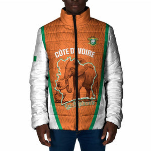 Custom Ivory Coast Football Padded Jacket 2026 Cote d'Ivoire Les Elephants Orange Version - African Pride