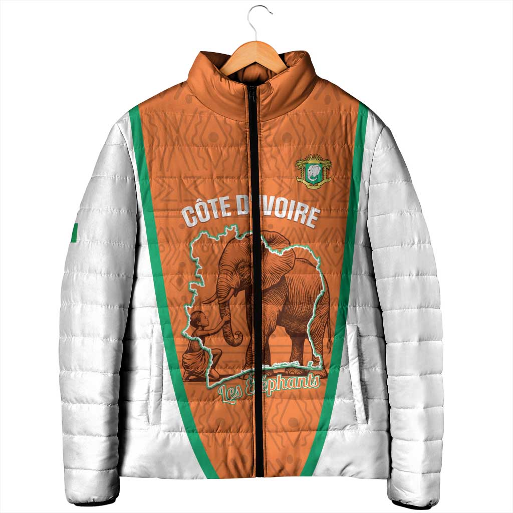 Custom Ivory Coast Football Padded Jacket 2026 Cote d'Ivoire Les Elephants Orange Version - African Pride