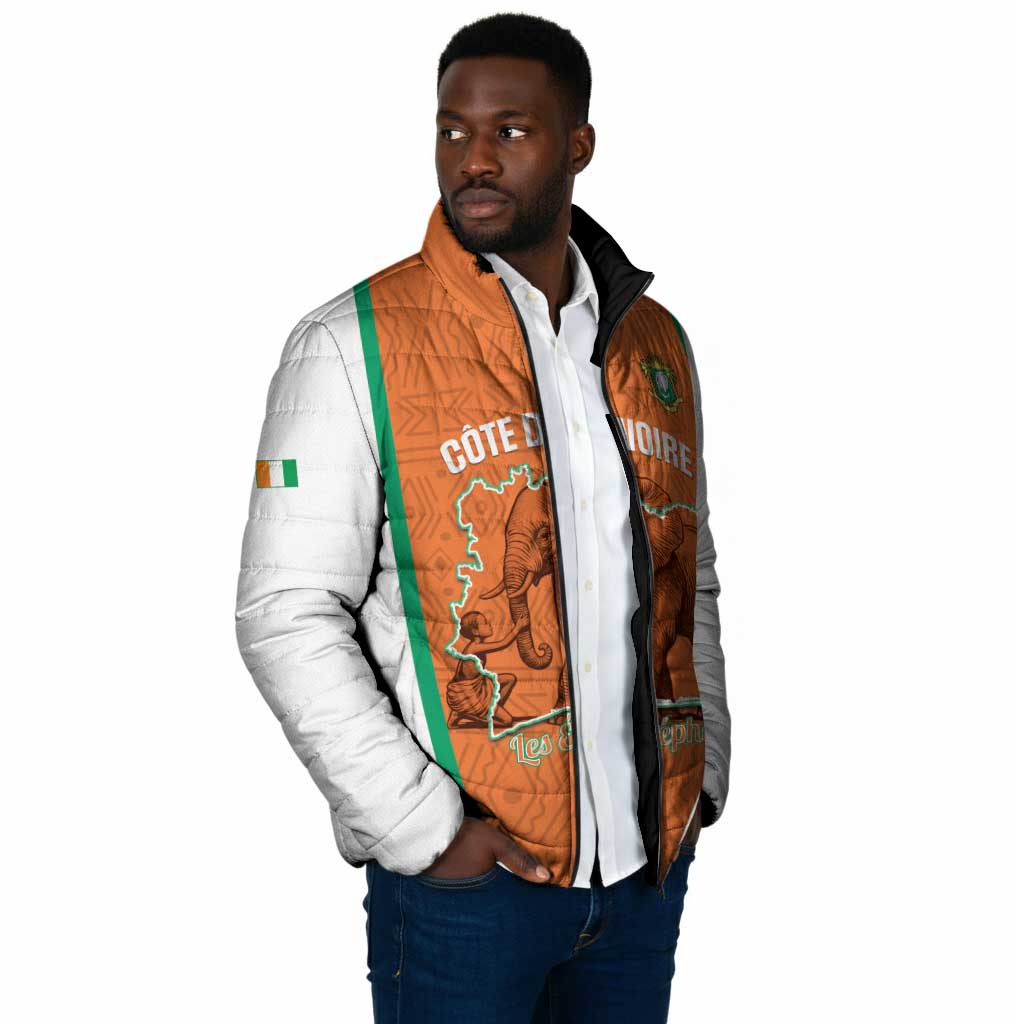 Custom Ivory Coast Football Padded Jacket 2026 Cote d'Ivoire Les Elephants Orange Version - African Pride