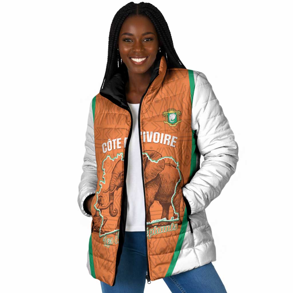 Custom Ivory Coast Football Padded Jacket 2026 Cote d'Ivoire Les Elephants Orange Version - African Pride