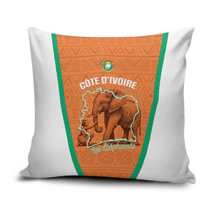 Ivory Coast Football Pillow Cover 2026 Cote d'Ivoire Les Elephants Orange Version - African Pride