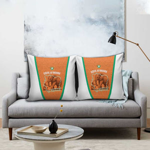Ivory Coast Football Pillow Cover 2026 Cote d'Ivoire Les Elephants Orange Version - African Pride