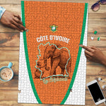 Ivory Coast Football Puzzle 2026 Cote d'Ivoire Les Elephants Orange Version - African Pride