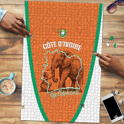 Ivory Coast Football Puzzle 2026 Cote d'Ivoire Les Elephants Orange Version - African Pride