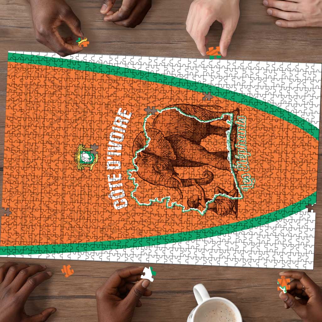Ivory Coast Football Puzzle 2026 Cote d'Ivoire Les Elephants Orange Version - African Pride