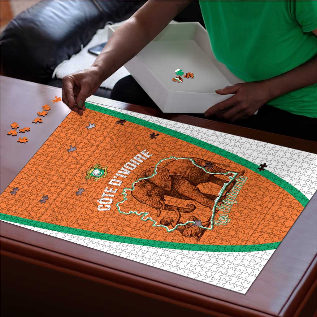 Ivory Coast Football Puzzle 2026 Cote d'Ivoire Les Elephants Orange Version - African Pride
