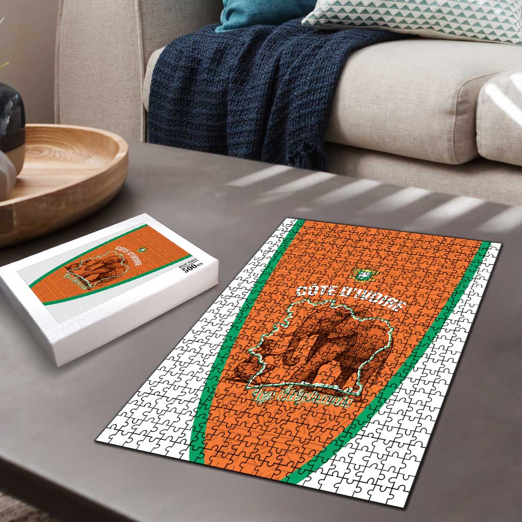 Ivory Coast Football Puzzle 2026 Cote d'Ivoire Les Elephants Orange Version - African Pride