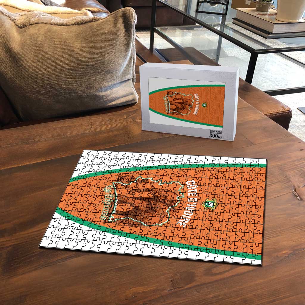 Ivory Coast Football Puzzle 2026 Cote d'Ivoire Les Elephants Orange Version - African Pride