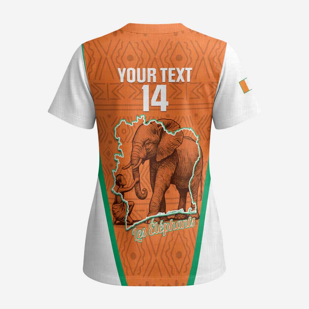 Custom Ivory Coast Football Scrub Top 2026 Cote d'Ivoire Les Elephants Orange Version - African Pride
