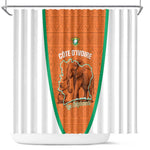 Ivory Coast Football Shower Curtain 2026 Cote d'Ivoire Les Elephants Orange Version - African Pride